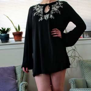 Black Butterfly Sleeve Mini Dress
